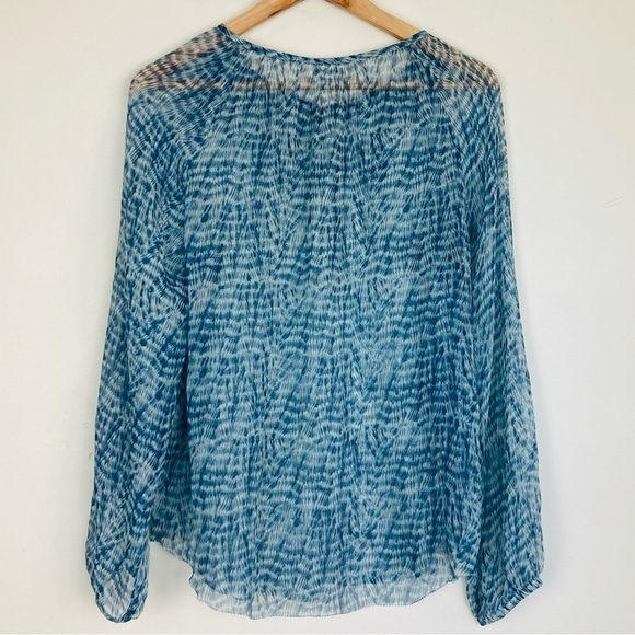 Isabel Marant Etoile blue and white semi sheer print peasant blouse. - Picture 5 of 5